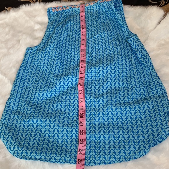 J CREW 100% cotton geometric blue print sleeveless lightweight top LNWOT… - Picture 10 of 11